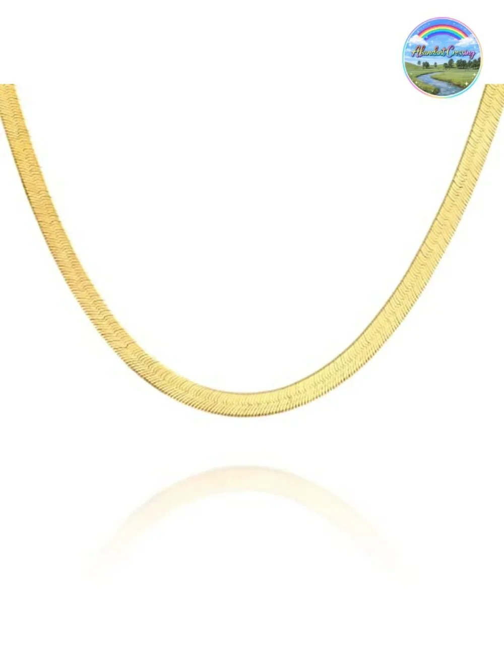 22K Gold Plated Sterling Silver Herringbone Chain Necklace Unisex